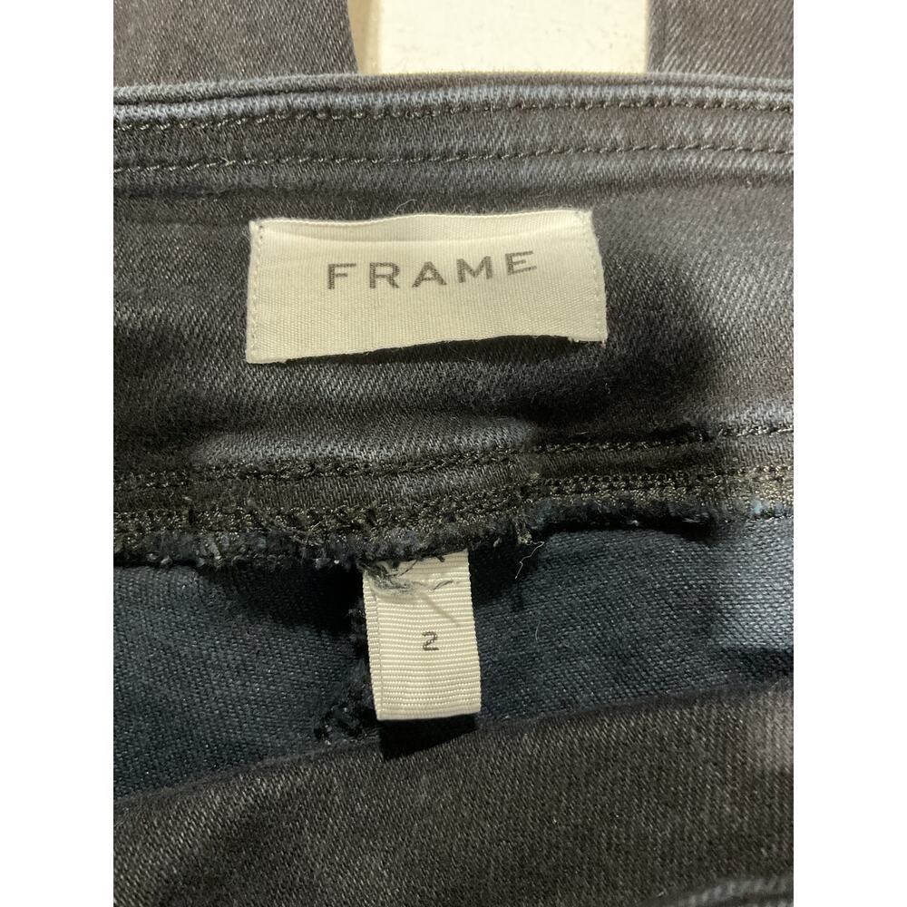 Frame Sleek Black Jetset Crop Mini Boot Denim Jeans Size 2 - Picture 5 of 6